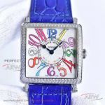 GF Factory Franck Muller Master Square Color Dreams Blue Leather Strap 32.7mm Swiss Quartz Women's Watch